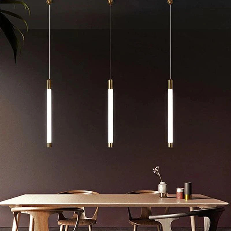 Modern LED Gold Long Pendant Light