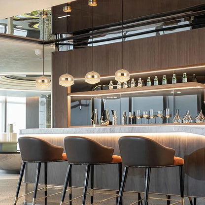 Golden Dome Pendant – Crystal Drop hanging Light