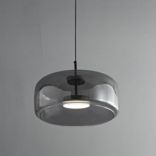 Modern Smoke Grey Glass Dome Pendant Light – LED Compatible