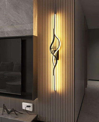 LED Black Wave Wall Light