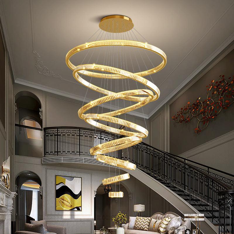 8 RINGS Crystal LED CHANDELIER