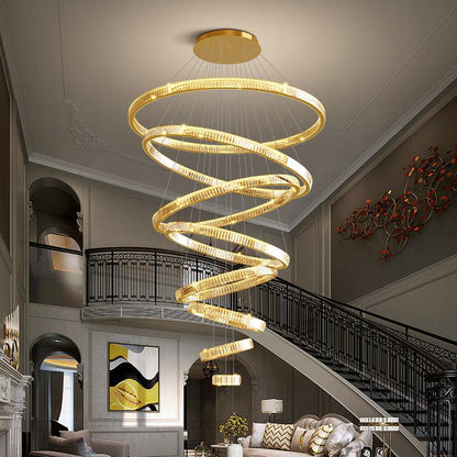 8 RINGS Crystal LED CHANDELIER