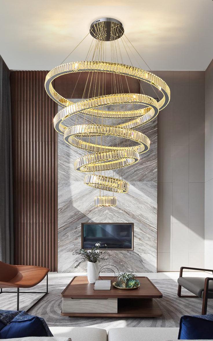 8 RINGS Crystal LED CHANDELIER