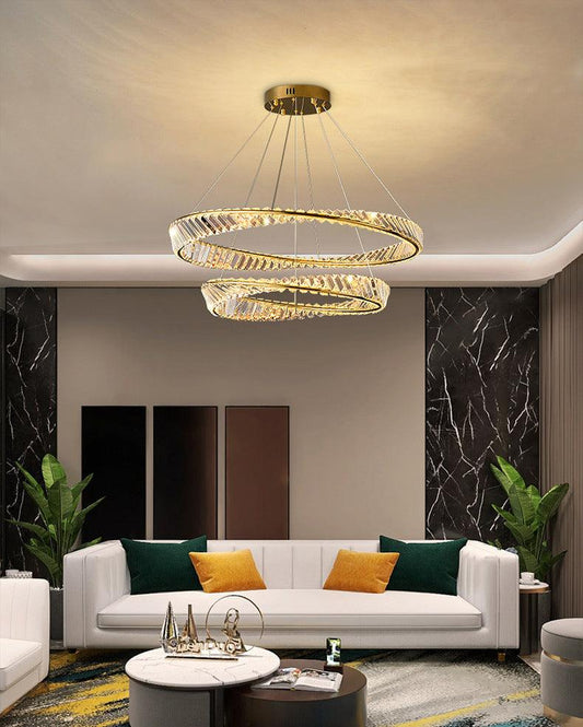 2 Ring Crystal LED Chandelier