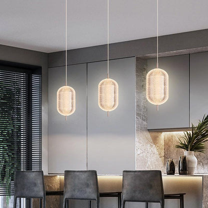 Modern Crystal Mesh Pendant Light – Elegant Bedside Hanging Lamp