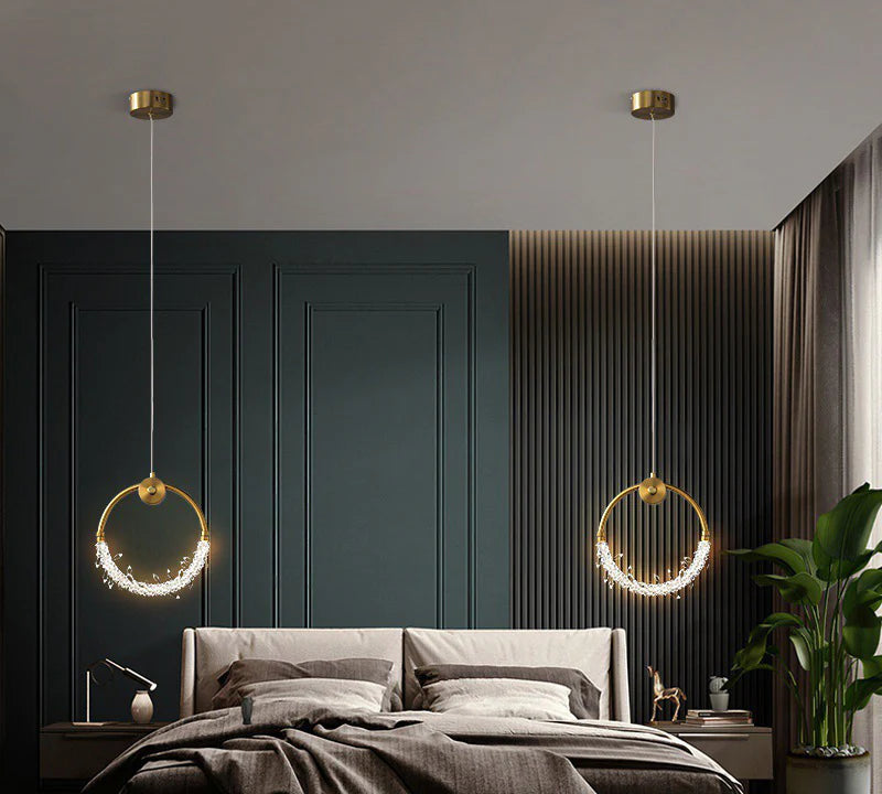 Aurelia Halo Gold Ring Crystal Pendant Light