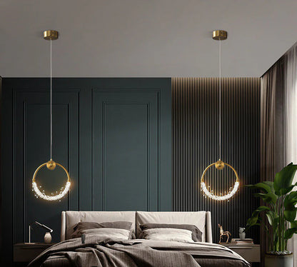 Aurelia Halo Gold Ring Crystal Pendant Light