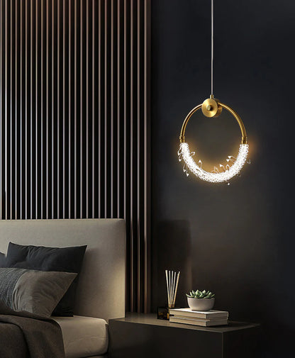 Aurelia Halo Gold Ring Crystal Pendant Light