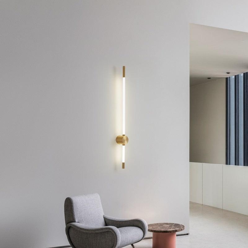 600 MM Slim Vertical LED Wall Light – Double-Ended Gold Rod