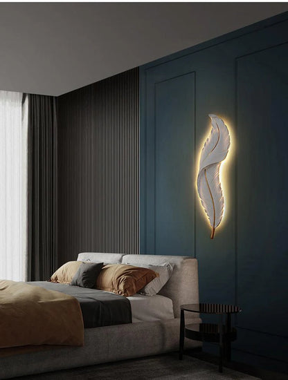 600MM White Feather LED Wall Light