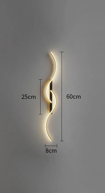 Modern LED Twisted Wave Wall Light – Sleek Artistic Vertical Wall Sconce