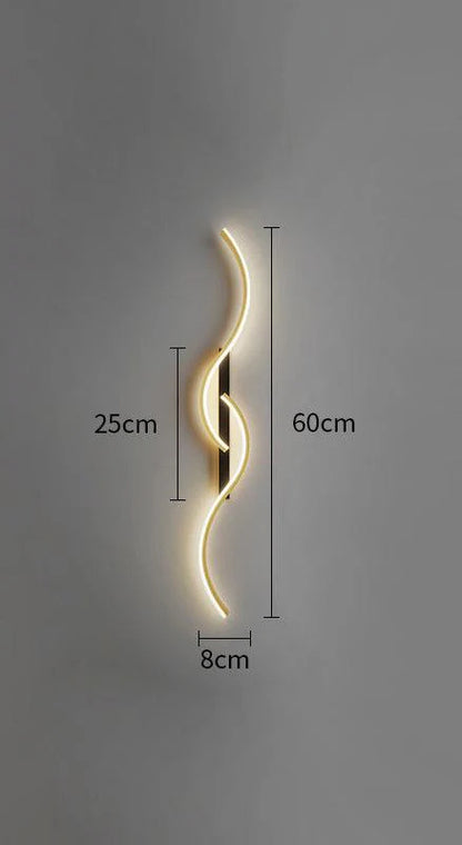 Modern LED Twisted Wave Wall Light – Sleek Artistic Vertical Wall Sconce