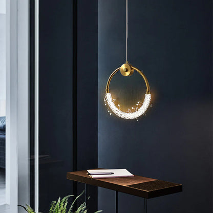 Aurelia Halo Gold Ring Crystal Pendant Light