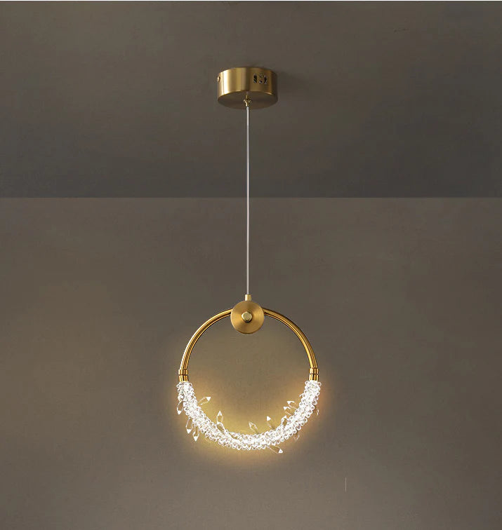 Aurelia Halo Gold Ring Crystal Pendant Light