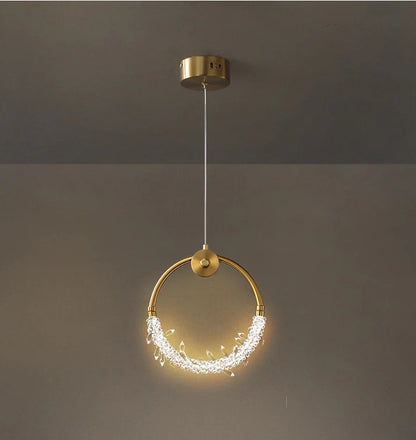 Aurelia Halo Gold Ring Crystal Pendant Light