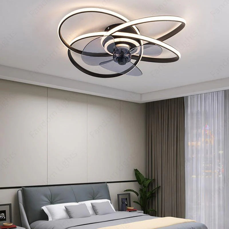 Black Fan LED Chandelier
