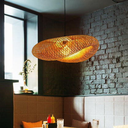 Rattan Bamboo Beige Pendant Light