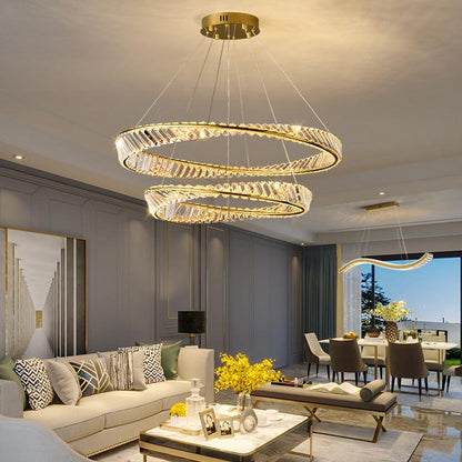 2 Ring Crystal LED Chandelier