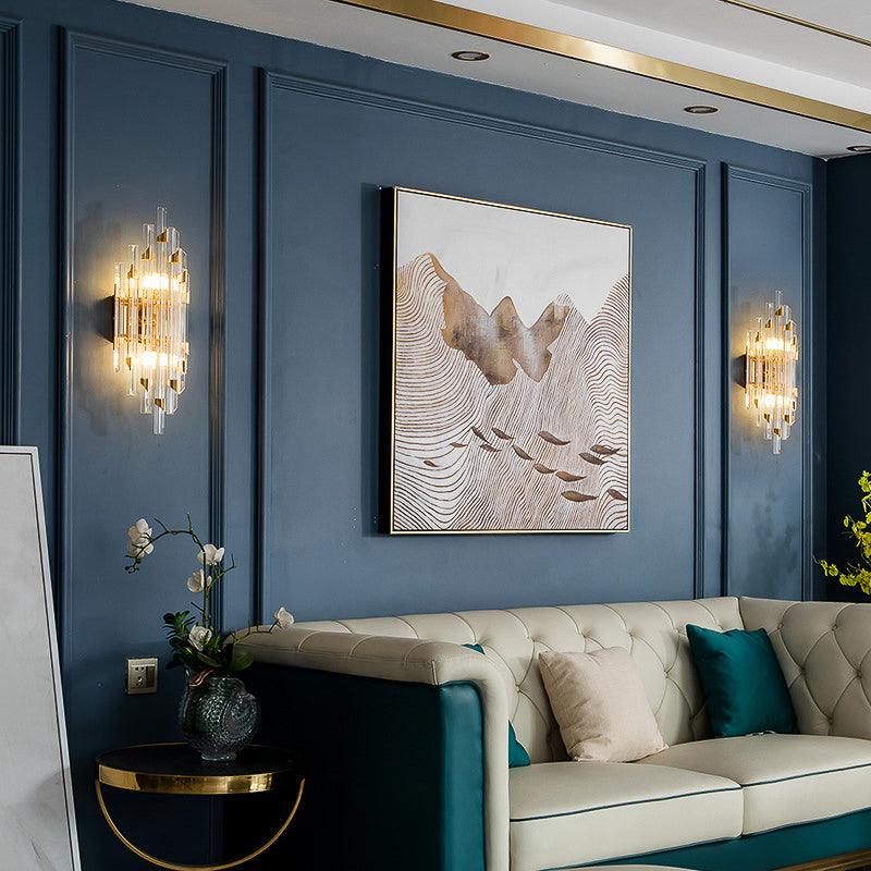 Luxury Gold Crystal Glass Wall Light
