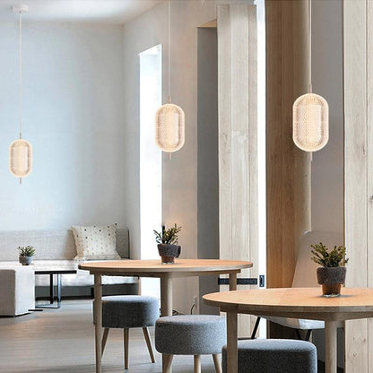 Modern Crystal Mesh Pendant Light – Elegant Bedside Hanging Lamp