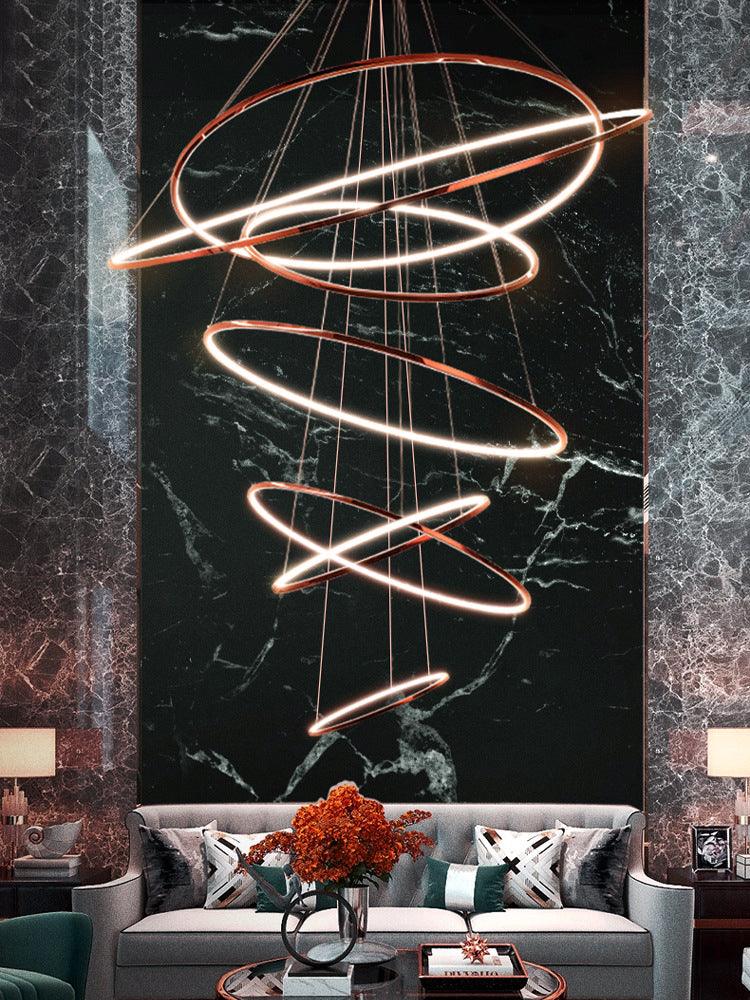 10 RINGS ROSE GOLD LED CHANDELIER