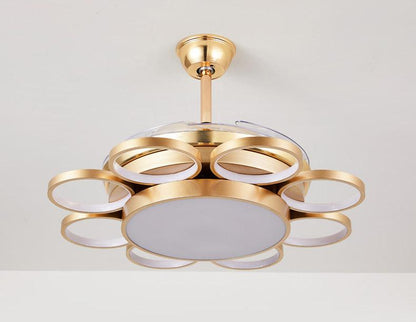 Golden Rings Ceiling Fan Chandelier