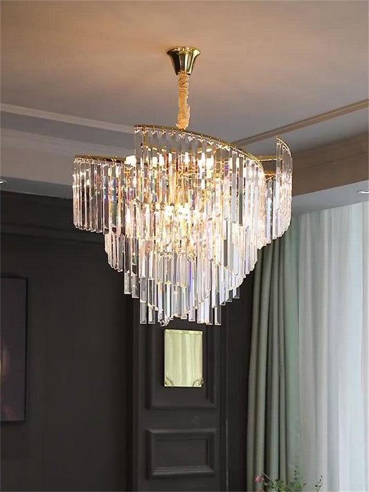 Modern 600MM Gold Crystal Chandelier – Warm White