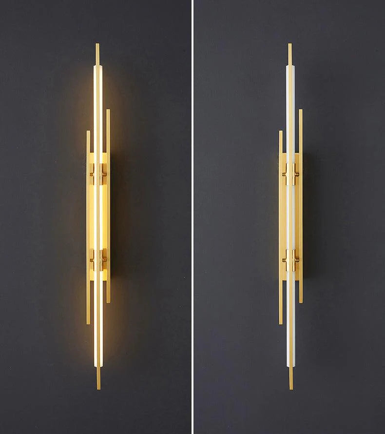 Modern Vertical Gold Wall Light – Minimalist LED Sconce