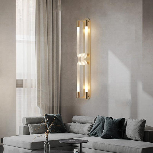 LED Gold Long Acrylic Tube Wall Light