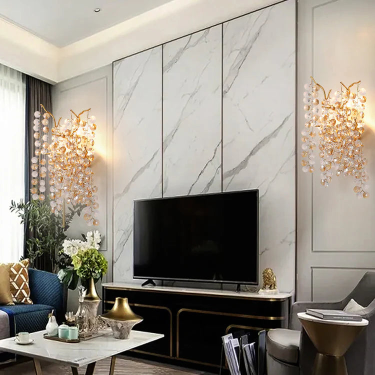 Elowen Crystal Branch Wall Light – Nature-Inspired Luxury