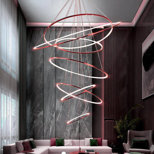 10 RINGS ROSE GOLD LED CHANDELIER