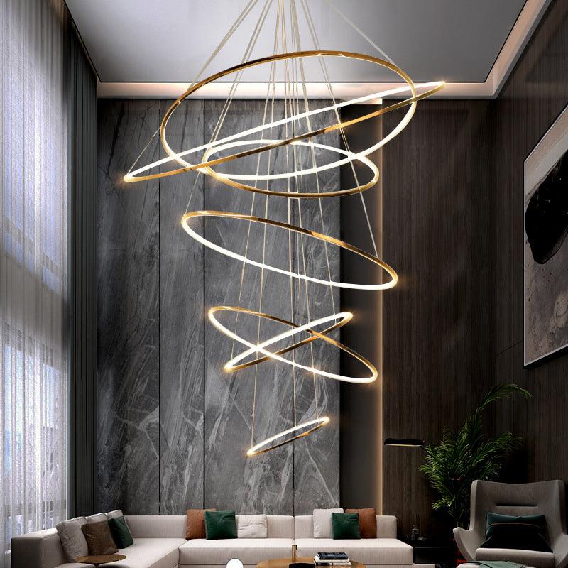 10 RINGS GOLD BODY LED CHANDELIER