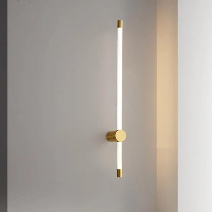 600 MM Slim Vertical LED Wall Light – Double-Ended Gold Rod