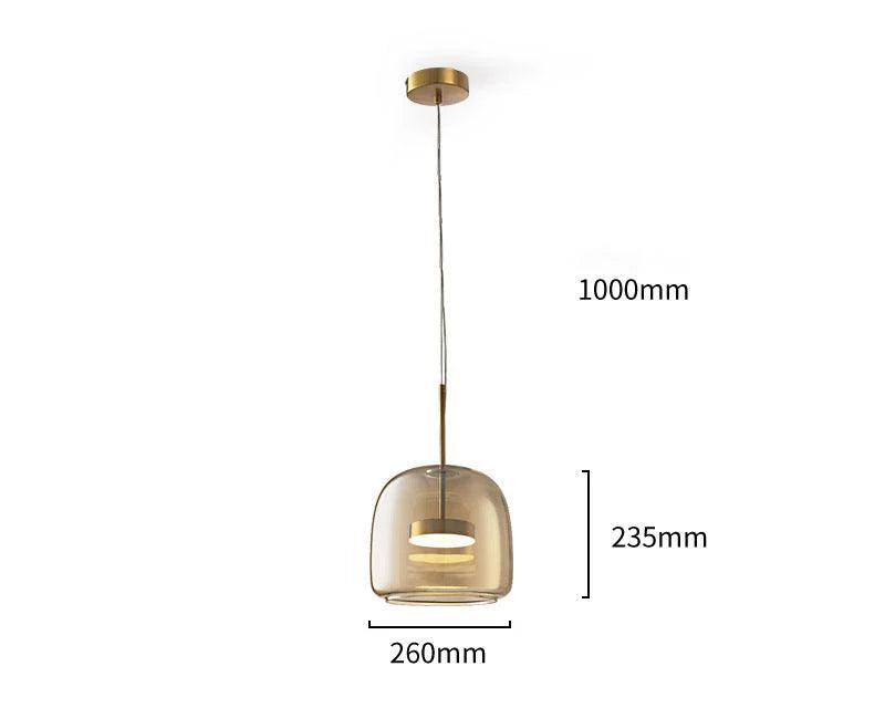 AmberGlow Pendant Light – Modern Amber Glass Dining Fixture