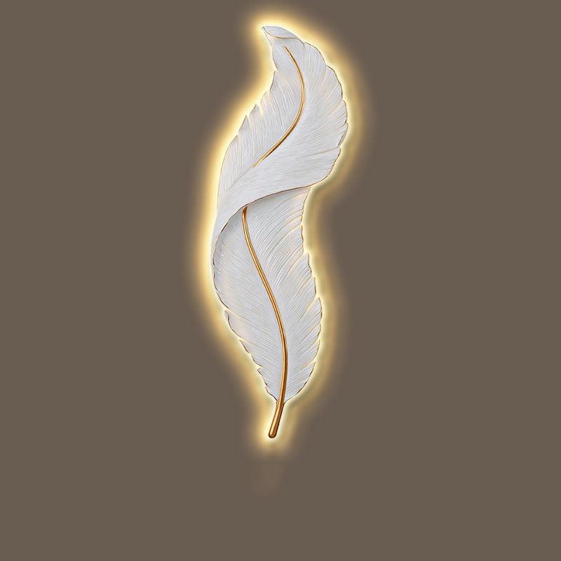 600MM White Feather LED Wall Light