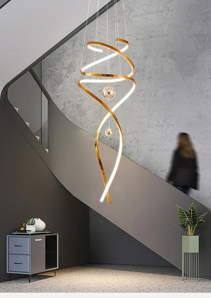 Stello curvy modern double height chandelier