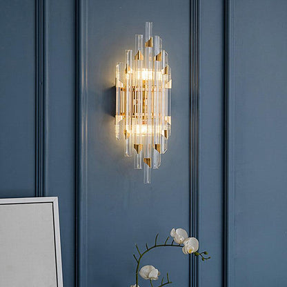Luxury Gold Crystal Glass Wall Light