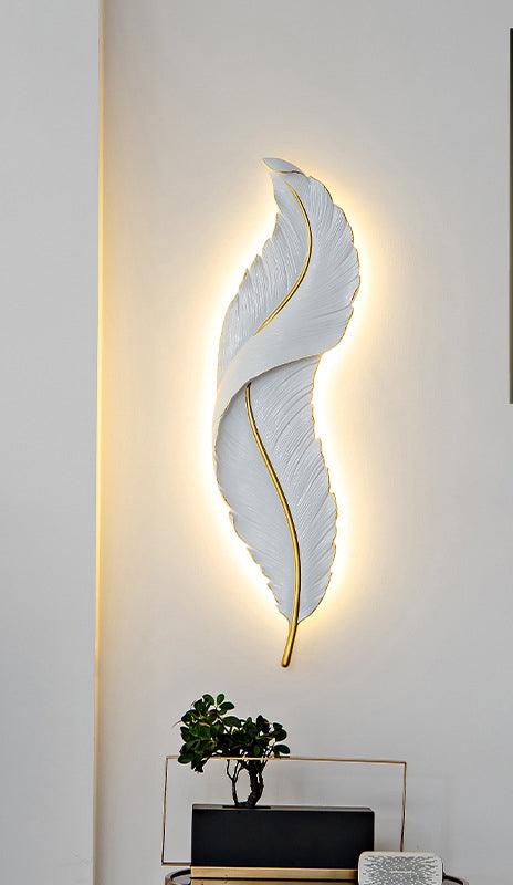 600MM White Feather LED Wall Light