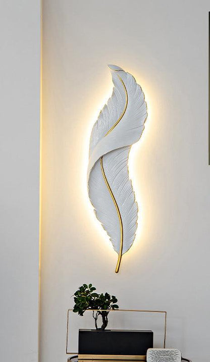 600MM White Feather LED Wall Light