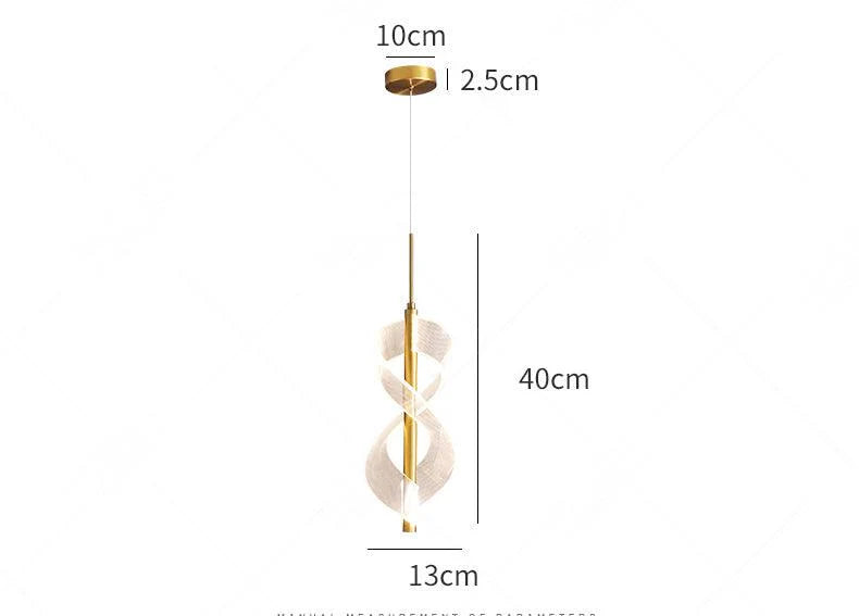 Twisted Spiral LED Pendant Light – Modern Minimal Hanging Lamp for Bedroom & Living Room