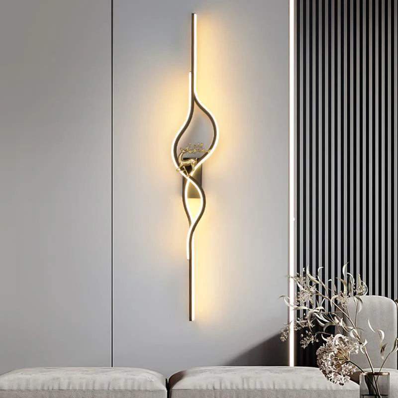 LED Black Wave Wall Light