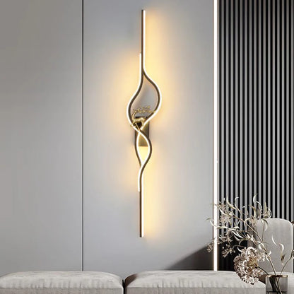 LED Black Wave Wall Light