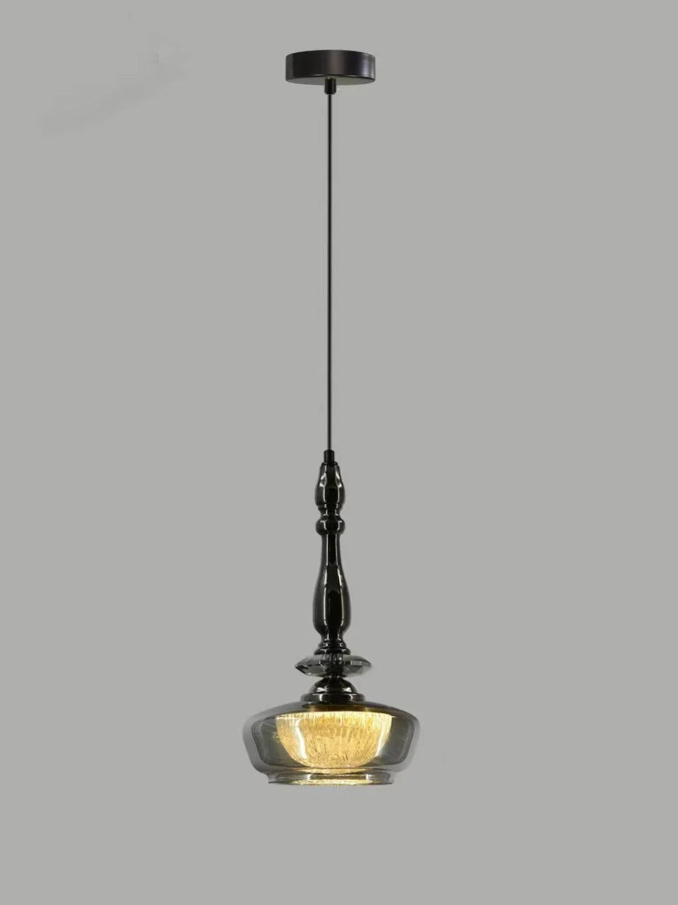 Smoke Glass Black Pendant Light