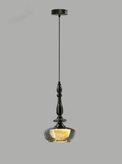 Smoke Glass Black Pendant Light