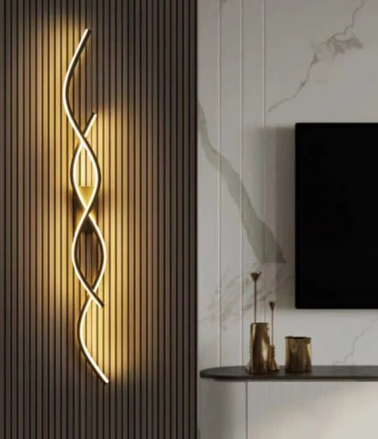Black Long Curl Wall Light 80 cm