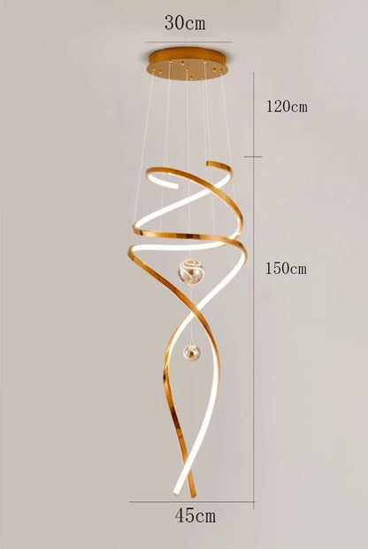 Stello curvy modern double height chandelier