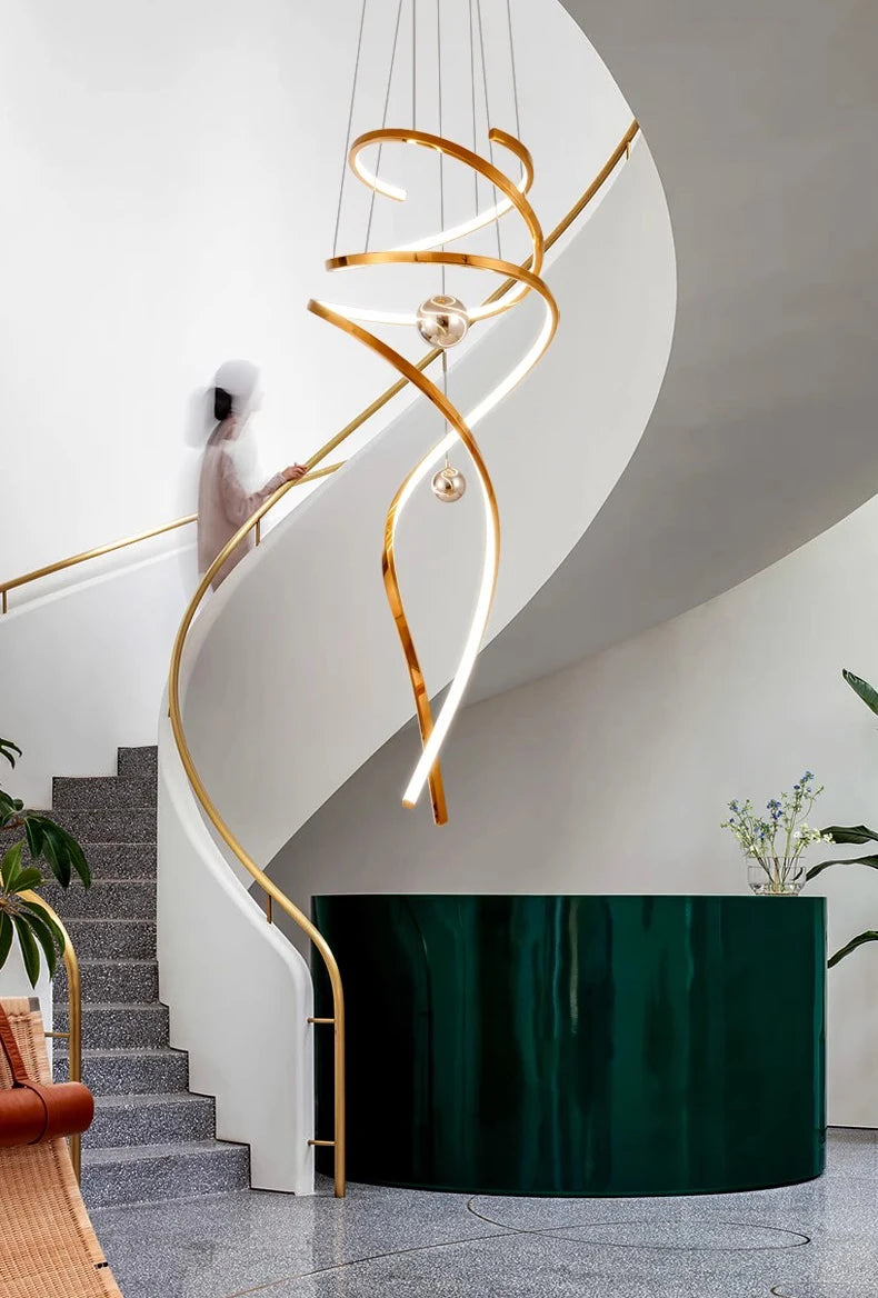 Stello curvy modern double height chandelier