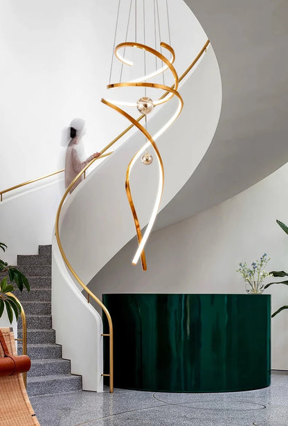 Stello curvy modern double height chandelier