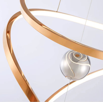 Stello curvy modern double height chandelier