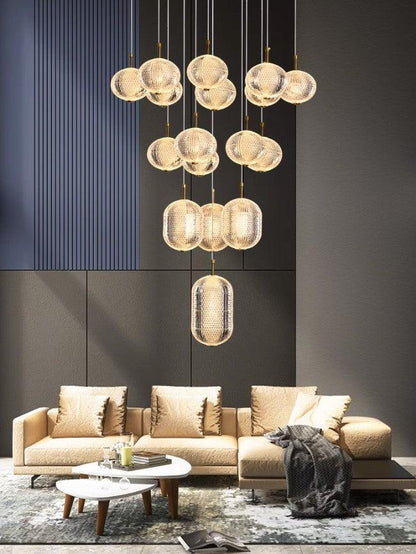 16-LIGHT LED DOUBLE HEIGHT CHANDELIER